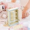 TOYANDONA Wooden Dollhouse Bookshelf Cabinet, 1:12 Scale Mini Bookcase Display Shelf Miniature Dollhouse Furniture Kids Pretend Play Toy for Doll House Accessories