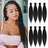 Pre Stretched Braiding Hair 18 Inch 8 Packs Long Braiding Hair Extensions Braiding Hair Pre Stretched Hot Water Setting Hair For Braids (18inch,2#)