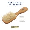 Kent OG4 Rectangular Beachwood Gentlemen's Hair Brush and Facial Brush for Beard Care - Exfoliating Natural Boar Bristle Brush for Mens Grooming, Hair Care, and Beard Straightener for Men's Skin Care