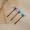 DIYstore 24 Pcs Blue Butterfly Hair Clips Mini Bangs Clips Non-Slip Hair Clips Barrette Clip Hair Accessories for Girls and Women