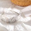 Quartz Crown Raw Crystal Headband Rhinestone Tiara Hair Band with Moon Star Headband for Women Bridal Wedding Tarot Parties (Pale crystal)