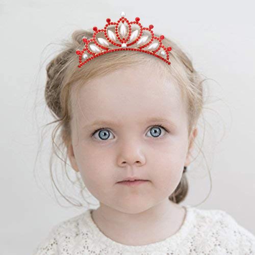 ANBALA Small Tiara Crown with Hair Comb, 3 Pack Mini Tiara Crown Princess Crystal Shiny Hair Accessories for 2 3 4 5 6 7 8 10 Years Girls Hair Dectoration Styling Cute Hair Accessories