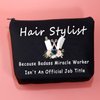 JXGZSO Hairdresser Gift Hair Stylist Gift Because Badass Miracle Worker Isn't An Official Job Title Hair Dryer Makeup Bag (hair stylist black)