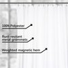 N&Y HOME Extra Long Shower Curtain or Liner 72" W x 108" H - Hotel Quality, Washable Fabric, White Bathroom Curtains with Grommets, 72x108