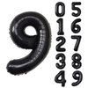 40 inch Big Size Number 9 Foil Helium Balloons Birthday Party Celebration Decoration, Digital Decorations Supplies, Wedding Anniversary Inch Decoration Kids(Black,Number 9)