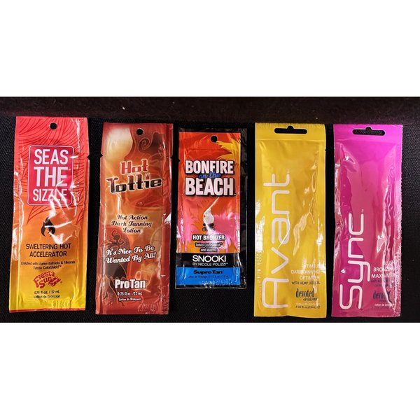 Generic 10 Assorted tanning bed packets all tingle., Brown