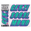 STIFFIE Techtron Seafoam Green/Purple 3" Alpha-Numeric Registration Identification Numbers Stickers Decals for Boats & Personal Watercraft