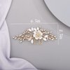 Chargances Gold Flower Crystal Hair Comb for Wedding Bridal Leaf Rhinestone Hair Side Comb Fashion Flower Headpieces Wedding Prom Flower Girl Hair Accessories for Women and Girls