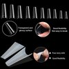 1000 PCS French Coffin Ballerina Nail Tips Acrylic Artificial Half False Flake Nail Tips 10 sizes with Clear Plastic Cases for Nail Salon Nail Shop DIY Nail Art (Clear+Natural)