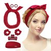 Fitifun Hair Curlers-61" Extra Long No Heat Curling Headband Hair Curlers to Sleep In, Heatless Hair Curlers for Long Hair Soft Velour Overnight Hair Curlers Heatless Curling Set(Red)