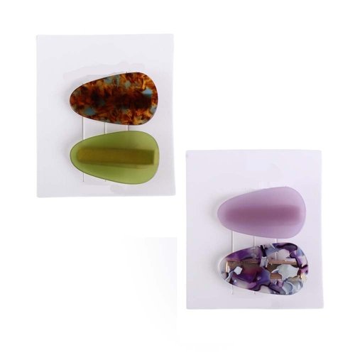 Pokinge 8pcs Drop-shaped Hair Clips Korean Style Hairpins, Sweet Simple Duckbill Barrettes, Candy Color Cute Acetic Acid Hairpins for Women Girls