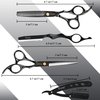 Hair Cutting Scissors Thinning Shears Kit for Haircutting, Fcysy Professional Barber Scissors Hair Scissors Set, Black Haircut Scissor Blending Shears Straight Edge Razor Barber Supplies for Men Women