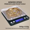 GemOro Platinum XP500 | Durable Precise Jewelers Countertop Portable Pocket Scale | Digital Precision Tool with Expert Professional Reading & Accuracy 500g x 0.01g Readability (Silver)