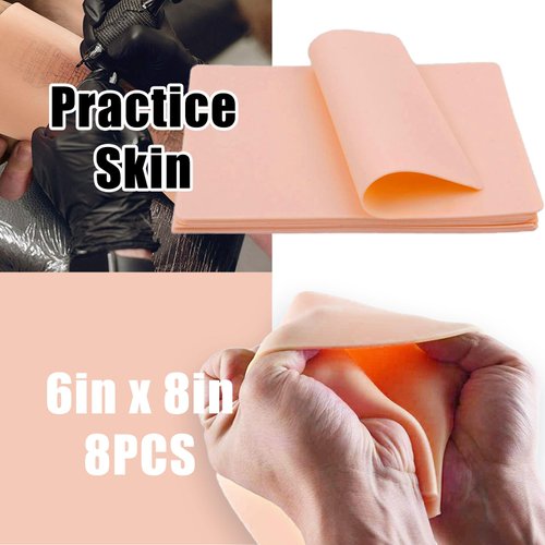 Tattoo Skin with Transfer Paper - NAQASE 23Pcs Tattoo Fake Skin and Stencil Paper Tattoo Practice Kit Includes 15Pcs Tattoo Paper and 8Pcs Tattoo Skin Practice