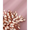 Rumtock Sparkle Rhinestones Beads Rose Gold Hair Comb for Women Girls Wedding Bridal Side Headpiece Jewelry for Special Occasion (Rose Gold)