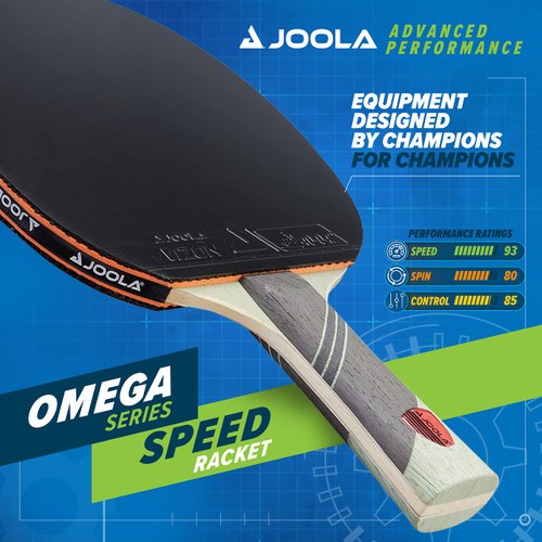 JOOLA Omega Speed - Table Tennis Racket for Advanced Training with Flared Handle - Tournament Level Ping Pong Paddle with Vizon Table Tennis Rubber- Designed for Speed, green