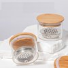 2Pcs Glass Nail Art Brush Cleaner Cup Acrylic Liquid Powder Dappen Cup Dish Nail Pen Brush Washing Cup Container Glassware with Wooden Lid & Stainless Steel Filter for Nail Art Manicure Care Tools