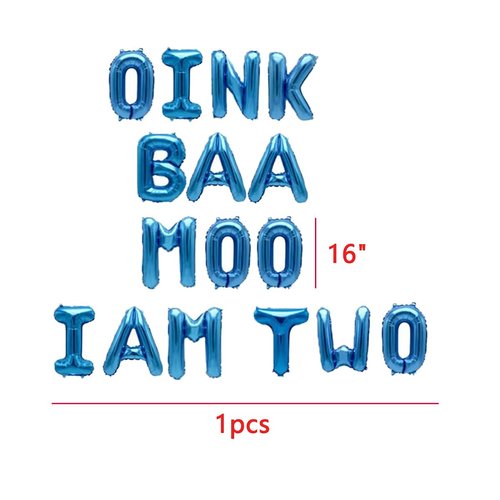 Oink Baa Moo Im Two Birthday Banner,Cow Balloons 2nd Birthday Boy,farm animal birthday party supplies 2 year old,farm theme birthday decorations 2.