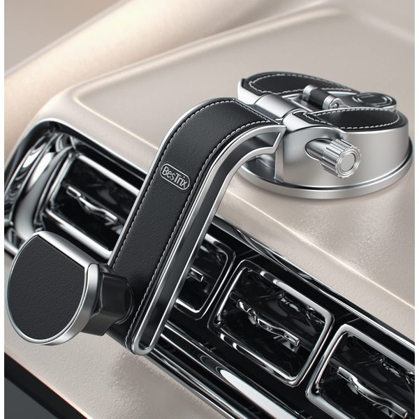Bestrix Premium Magnetic Phone Mount for Car – Car Phone Holder Mount [Powerful Magnets & Upgraded Suction] Fits All Cars, Installs in Seconds – Holds All Phones Including 6.7" (Black)
