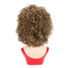 RENERSHOW Short Brown Curly Wigs for Women Mixed Blonde Synthetic Wig Bouncy Curly Hair Replacement Wig Ombre Curly Wig with Dark Roots