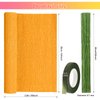 Gersoniel 57 Pieces Crepe Paper Flower DIY Kits 6 Rolls 35g Crepe Paper Rolls 50 Pcs Floral Iron Wire 1 Roll 50 Meter for Birthday Party Wedding (Red Series)