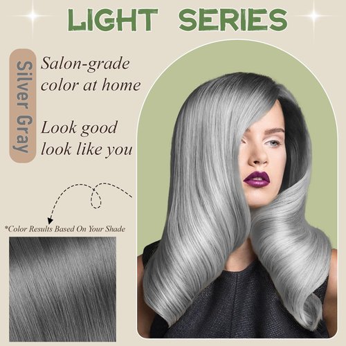 Natural Silver Gray Hair Color Shampoo for Grey Hair Coverage 100%, 3-in-1 Shampoo Hair Dye with Plant Extracts, Bubble Hair Dye & Hair Care for Men Women in 15 Minutes, Dye Kit for All Hair Types