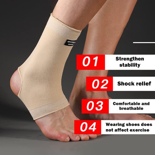 SPOTBRACE Ankle Brace Compression Sleeve(2 PACK),Breathable Ankle Support For Men Women, Ankle Compression Sock for Swelling, Plantar Fasciitis, Sprain