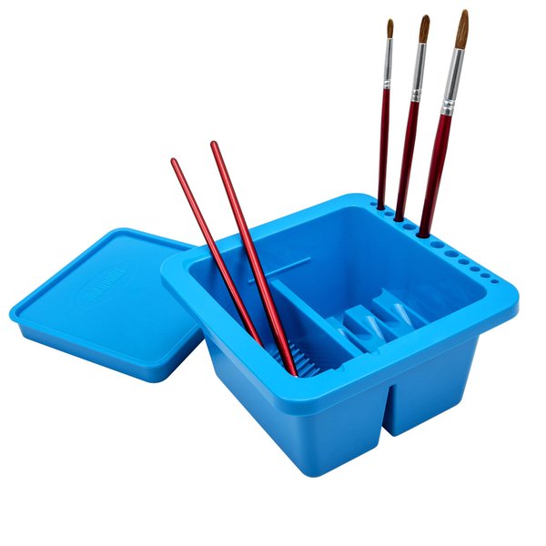 MyLifeUNIT Paint Brush Cleaner, Paint Brush Holder and Organizers for Acrylic, Watercolor, and Water-Based Paints (Blue)