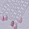 White Lace Bow Nail Stickers for Nail Art Supplies Cute Nail Bows Ribbon Rhinestones Nail Decor Nail Art Stickers Crystal Diamond Bowknot Ribbons Nail Design Stickers Nail Decals Nail Accessories