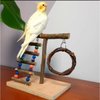 XLpeixin 2pcs Bird Stands for Parrots Tabletop Bird Training Stand Set,Natural Portable Bird Perch with Toys for Parakeets,Cockatiels,Conures Lovebirds,Bird Playground