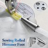 Sewing Rolled Hemmer Foot, 4 Sizes Wide Narrow Sewing Machine Presser Foot Set, Universal Sewing Machine Curved Hemming Foot Sewing Accessories(4Pcs 3/5/7/9mm)