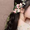 Flower Crown Headband Rose Wreath Garland Hair Bands Floral Wedding Bridal Hair Hoop Women Ladies Leaf Vine Party Decoration Headdress Headwear Christmas Handmade Headpiece Hair Accessories Blue