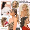 Cephermer Ponytail Extension, 15 Inch Drawstring Ponytail, Natural Black Wavy Clip in Pony Tails Hair Extensions Natural Looking Synthetic Hairpiece for Women Daily Use party