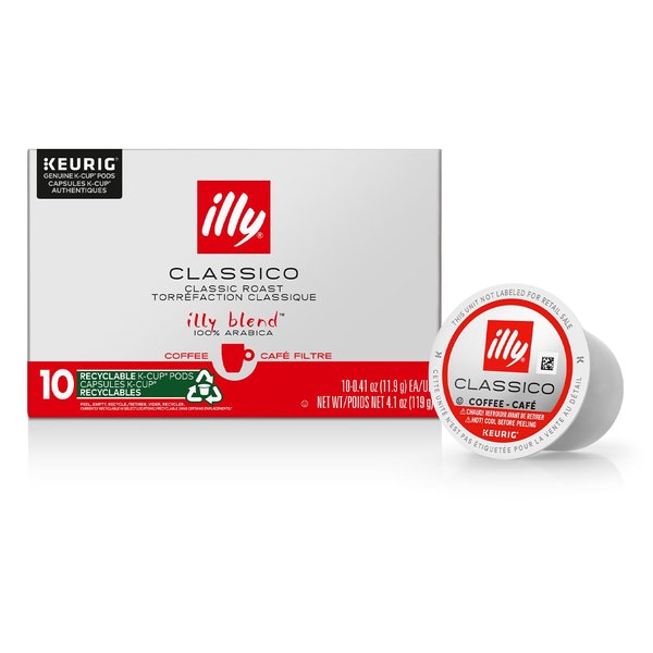illy Coffee, Smooth and Balanced, Medium Roast Coffee K-Cups, Made with 100% Arabica Coffee, All-Natural, No Preservatives, Coffee Pods for Keurig Coffee Machines, K-Cups, 10 K-Cup Pods