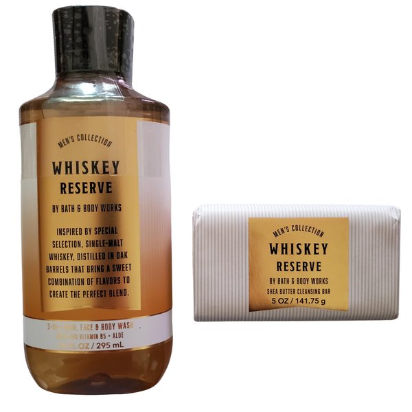 Bath & Body Works Whiskey Reserve 3-in-1 Hair, Face & Body Wash and Bar Soap