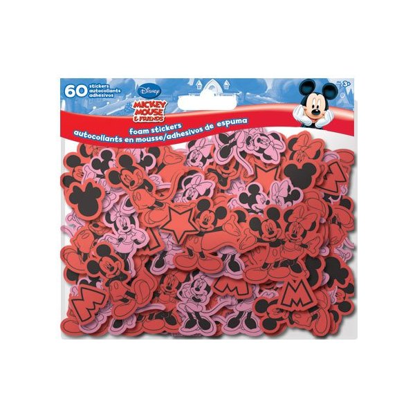 Mickey & Minnie Foam Stickers - 60 Pieces