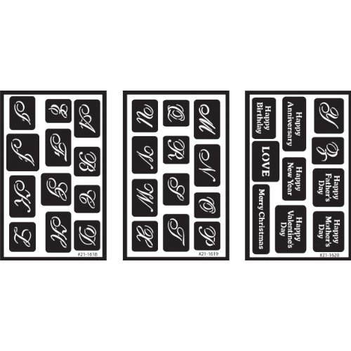 Over 'N' Over Reusable Stencils 5x8 3/Pkg-Alphabet