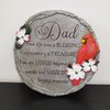INSPIAMZUE Dad Memorial Stone, Cardinal Memorial Garden Stone Sympathy Gift for Loss of Dad, in Memory of Dad in Heaven| Remembrance of Beloved Father Bereavement Keepsake Gift TNS1