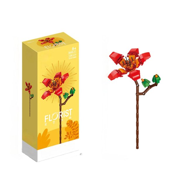 YICHENZHAOXING Mini Bricks Artificial Flower Bouquet Building Sets，DIY Simulation Plant Series Creative Toys,Flower Building Set Kapok 109PCS