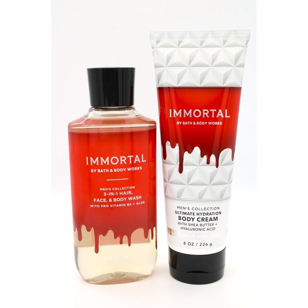 Bath & Body Works Immortal Men's 3-in-1 Hair, Face & Body Wash and Body Cream 2 Piece Set