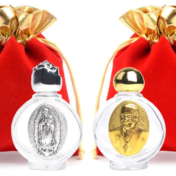 Holy Water Pope Francis Vial ✞ Pope Blessed Portable Bottle ✞ The Only Authentic Certified Holy Water Font Online ✞ Vatican Direct Baptism Wedding Christian Catholic God Jesus Religious (PopeMary)