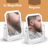 Double Sided Mirror for Makeup - 1X & 3X Magnifying Makeup Mirror with Stand - Table Mirror for Makeup - Small Mirror for Desk Vanity Mirror