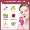 ZUKIMM Ice Roller for Face & Eye, Facial Cold Massage Freezer Rollers, Multi-Functional Silicone Ice Face Mold Skin Care Tools for Puffiness Relief, Shrink Pores & Remove Fine Lines (Rose Red)