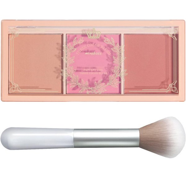 3 Color Blush Palette with Blush Brush, Matte Pink Blusher, Blush Powder for Cheeks Makeup, Long Lasting Face Beauty Blush, Light and Smooth