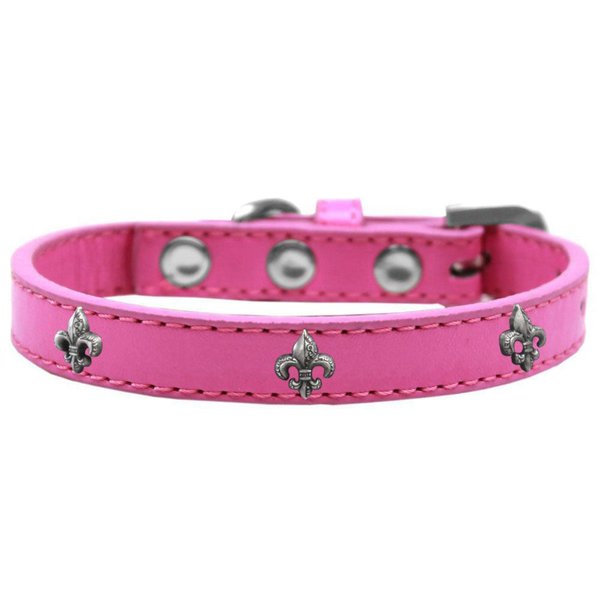 Mirage Pet Products 631-15 RD20 Fleur De Lis Widget Dog Collar, Size 20, Silver/Red
