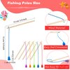 40 Pcs Magnetic Fishing Rod Wooden Magnetic Fishing Poles Mini Fishing Pole Toys for Preschool Girl Boy Pool Activity Accessory (Color Set 2)