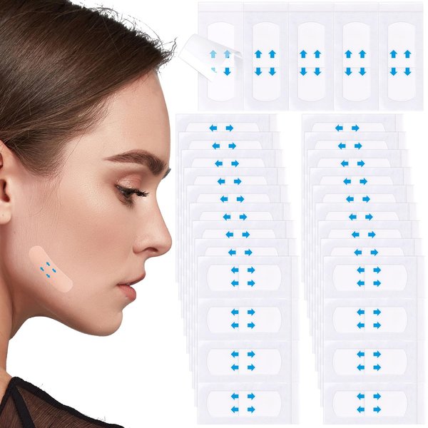 PAGOW 100PCS Face Lift Tape, 2024 Upgrade Face Tape Lifting Invisible, Instantly Facelift Tape for Lifting Sagging Skin, Stretchable Neck Tape Lifting for Double Chin and Eye Wrinkles