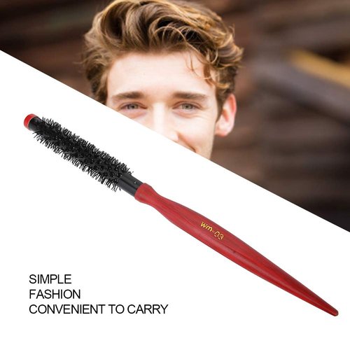 Small Round Hair Brush,Mini Ultra Thin Aluminum Tube Nylon Bristles Round Styling Hair Brush Roll Hairbrush for Thin Hair, Short Hair, Bangs, Beard, Lifting, Curling(number 3)