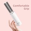RHOS Small Round Hair Brush for Women & Men - Mini Styling Brush with Nylon Bristles for Blow Drying, Bangs, Curly, Thin or Short Hair (White)