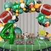 7pcs Football Balloons, Football Birthday Number Mylar Foil Balloon, Football Sport Them Party Supplies Football 4th Birthday Decorations (4th)